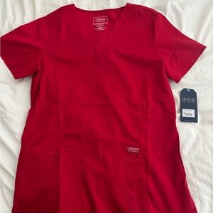 Cherokee Revolution Red Scrub Top